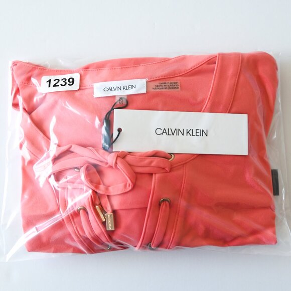 CALVIN KLEIN Coral Lace-Up Blouse- Size XL - NWT Retail $79 - Picture 10 of 10
